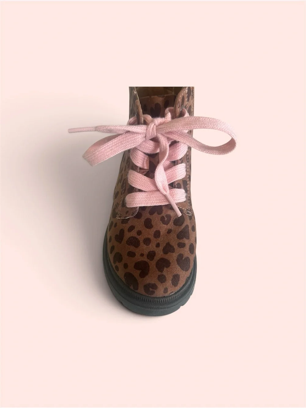 Cat & Jack Leopard Print Amaya Combat Boots Little Girl Size 9